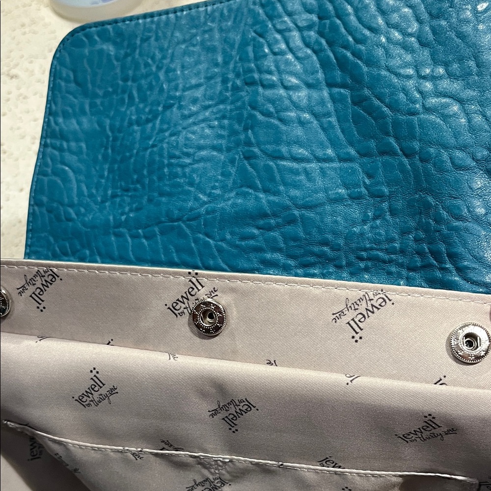 Thirty-One Jewell Teal Affair Vintage Pebble Shoulder Bag - Picture 5 of 15